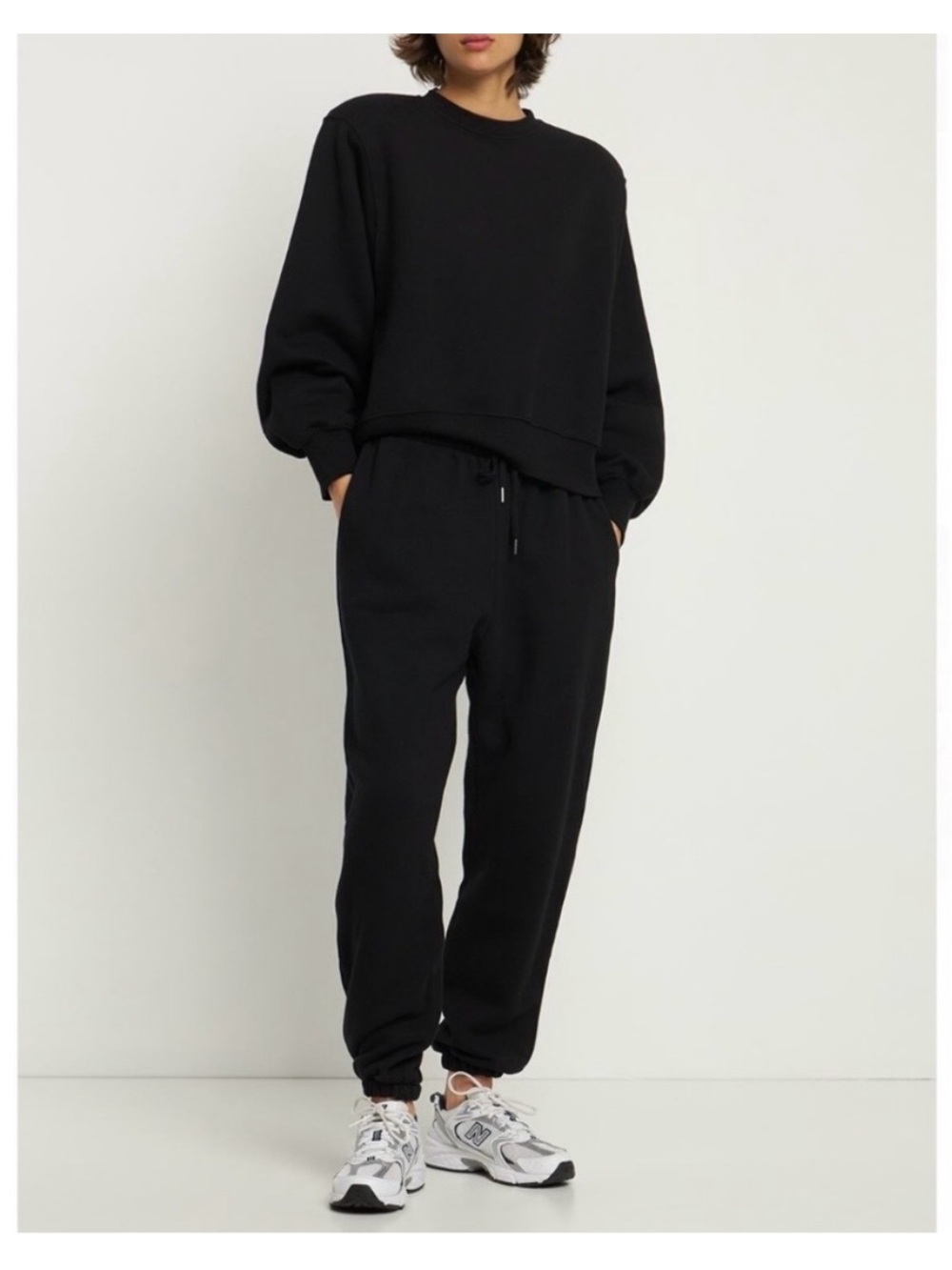 The Frankie Shop | Vanessa Sweatpants Heavyweight Cotton Terry Fleece Black M